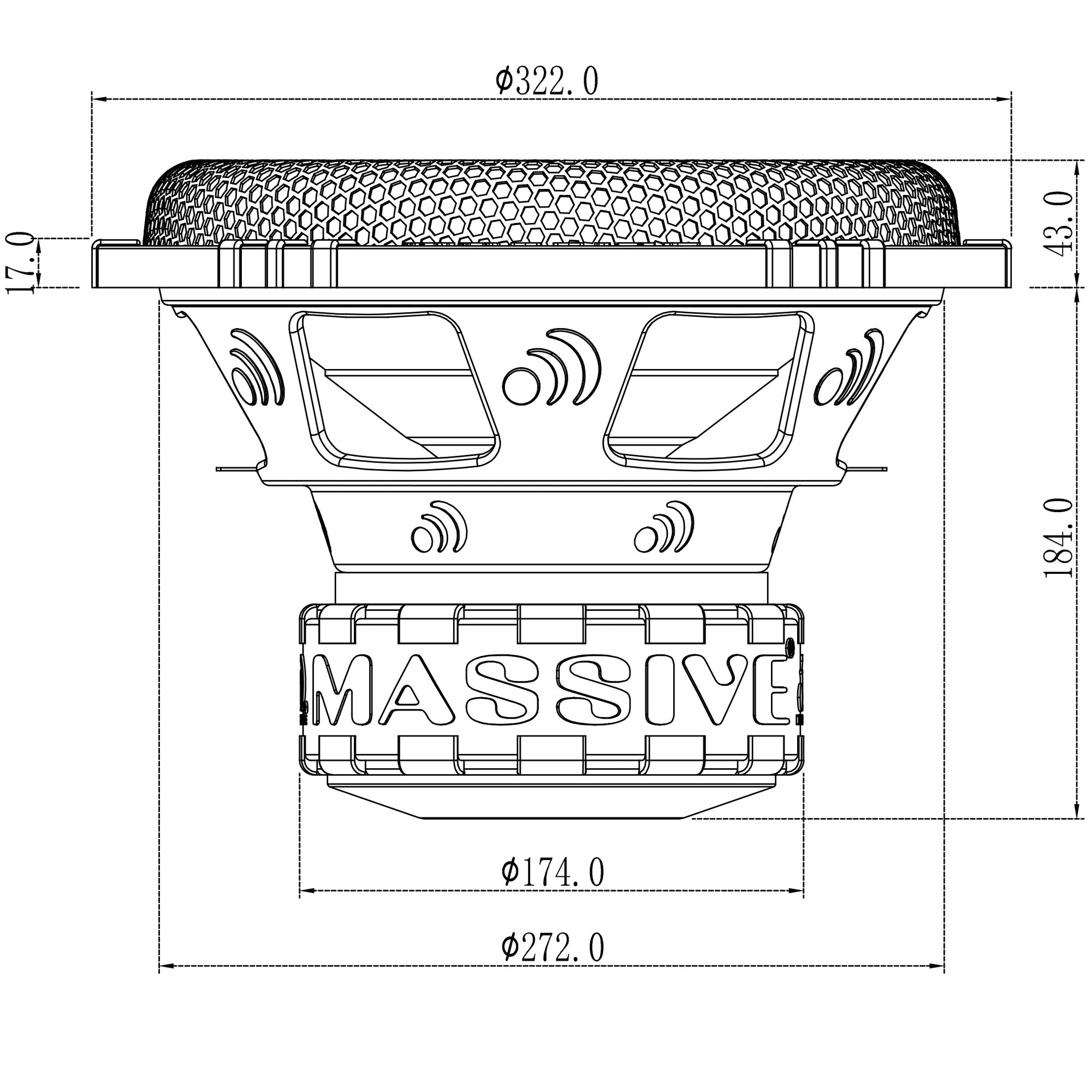 GTR122 - 12" 1000 Watts RMS Dual 2 Ohm Subwoofer