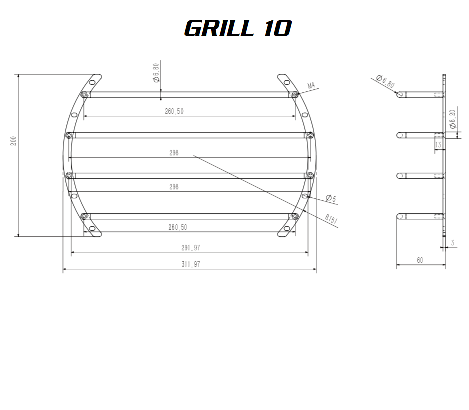 GRILL10 - 10" Deep Anodized Steel Protective Subwoofer Grill