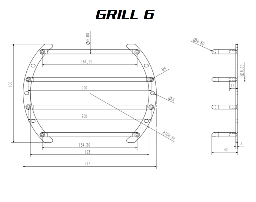 GRILL6 - 6.5" Deep Anodized Steel Protective Subwoofer Grill