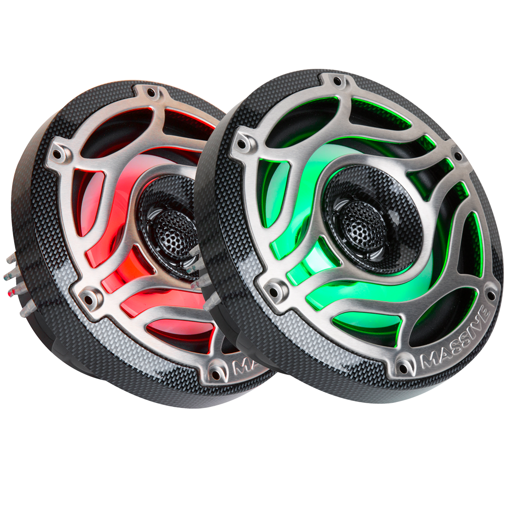 T65S - 6.5" 160 Watts Marine Coaxial LED Speakers (PAIR)