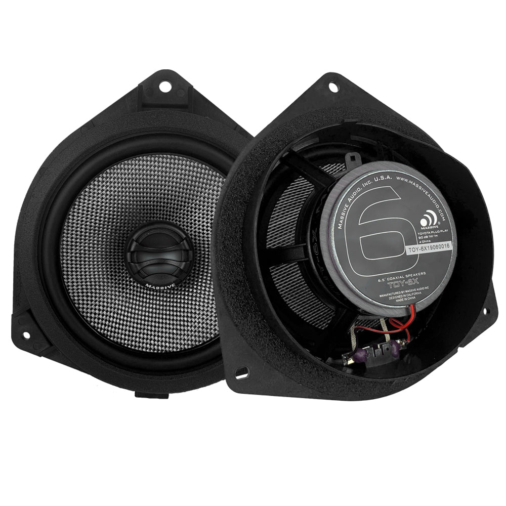 TOY6X - 6.5 Inch, Toyota Drop-in OEM Speaker Upgrade Replacement, 80 Watts RMS - 160 Watts MAX, Coaxial Speakers.